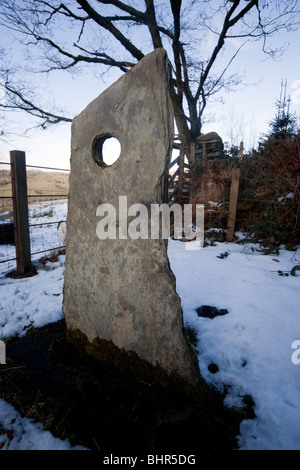 Gronw Llech, una pietra ha affermato di essere legato al Mabinogion, Foto Stock