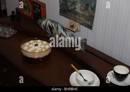 Un 1950 British home ricreato in un museo. Foto Stock