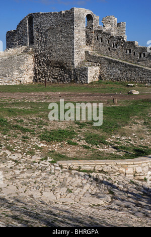 Il Kala o castello nel villaggio di Berat, Albania Foto Stock