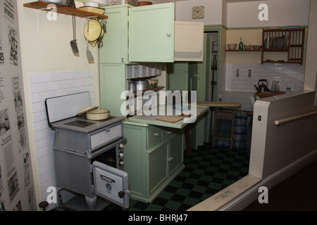 Un 1950 British home ricreato in un museo. Foto Stock