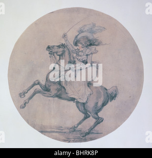 Mostrare in fila marcio, Hyde Park, Londra, (fine XVIII secolo?). Artista: sconosciuto Foto Stock