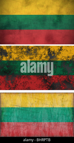 Grande immagine della bandiera della Lituania Foto Stock