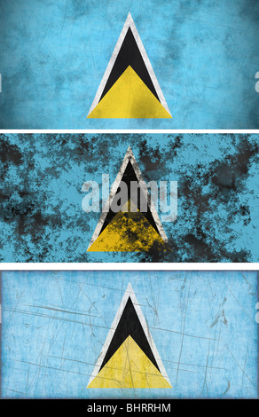 Grande immagine della bandiera di Saint Lucia Foto Stock