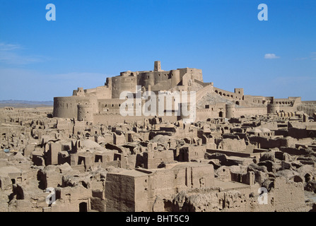 Panoramica della cittadella in rovina di Arg-e-Bam, in Iran Foto Stock