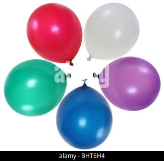 Colorate mongolfiere grandi isolati su sfondo bianco Foto Stock