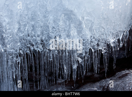 Ghiaccio lungo lago Superior, Gooseberry Falls State Park, Minnesota Foto Stock