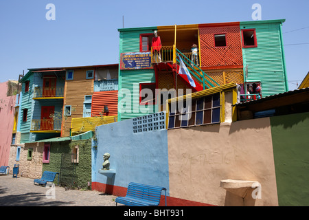 Colorati edifici storici in via Caminito la boca Capital Federal Buenos aires repubblica di Argentina sud america Foto Stock