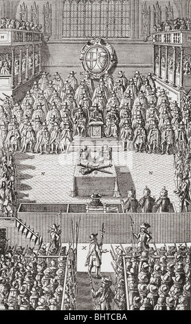 Processo di Charles I , gennaio 1649. Charles I, 1600 - 1649. Re d'Inghilterra, in Scozia e in Irlanda. Foto Stock