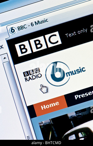 Macro screenshot della BBC Radio 6 Music website. Solo uso editoriale. Foto Stock