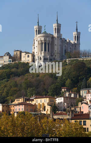 Basilica Notre Dame de Fourviere, Lione, Francia Foto Stock