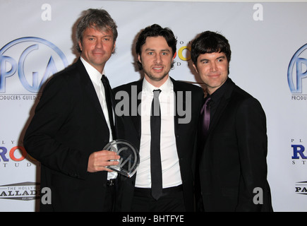 CHRIS DEWOLFE Zach Braff TOM ANDERSON 20TH ANNUALE DEI PRODUTTORI GUILD AWARDS HOLLYWOOD Los Angeles CA USA 24 Gennaio 2009 Foto Stock