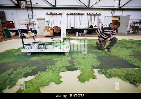 Scenografia, impostare la costruzione e scenari teatrali Foto Stock