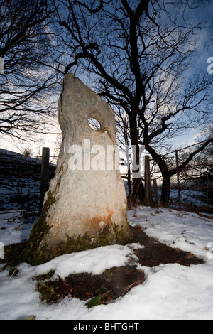 Gronw Llech, una pietra ha affermato di essere legato al Mabinogion Foto Stock