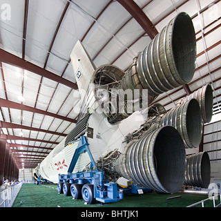 Razzo Saturn presentano NASA Space Center Houston Texas USA Foto Stock