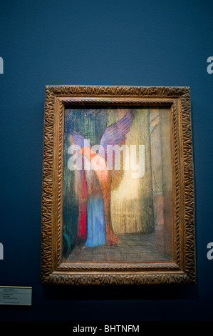 Parigi, Francia - primo piano , Pittura simbolista impressionista francese, interno del Museo d'Orsay, Redon Odion, dipinti d'arte 'Viellard Allé' Foto Stock