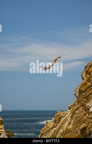 Cliff Diver vicino, La Quebrada, Acapulco, Messico Foto Stock