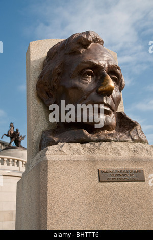 Gutzon Borglum busto di Abramo Lincoln a Lincoln tomba in Springfield, Illinois Foto Stock