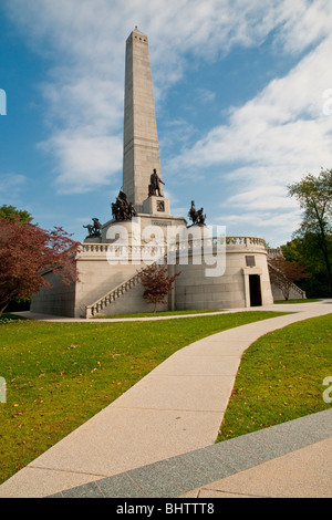 Il presidente Abraham Lincoln tomba in Springfield, Illinois Foto Stock