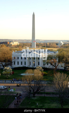 La Casa Bianca e il Washington Monument in Washington, Stati Uniti d'America Foto Stock