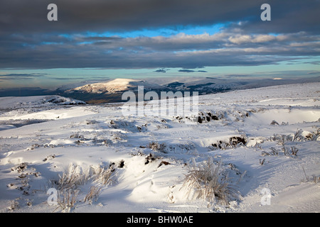 Il Blorenge moorland in inverno Wales UK Foto Stock