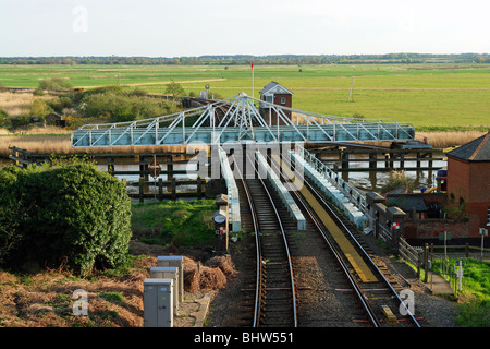 Reedham ponte ferroviario, Norfolk, Foto Stock