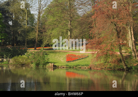 Il castello di Grand-Bigard, giardino, provincia del Brabante, Belgio Foto Stock