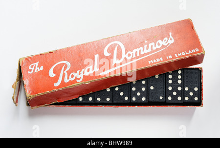 Royal box del domino domino giocattolo antico giocattoli gioco giochi Foto Stock