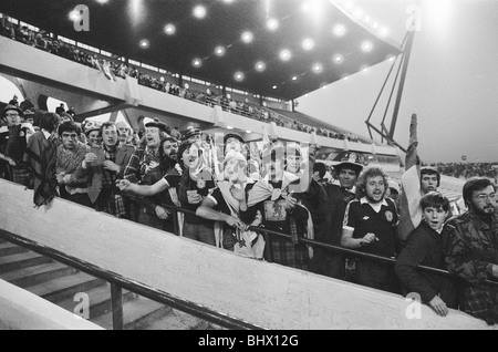 1978 World Cup Finals Gruppo Quattro corrispondono a Cordoba, Argentina. Scozia 1 v Iran 1. Arrabbiati tifosi scozzesi urlando dal Foto Stock