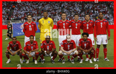 2010 World Cup Qualifier - Andorra v Inghilterra, Stadio Olimpico Barcellona 06/09/08. Squadra dell'Inghilterra. Foto Stock