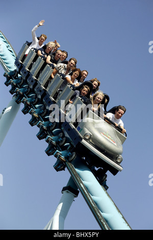 Jetline Rollercoaster, Gröna Lund Amusement Park, Djurgården, Stoccolma, Svezia Foto Stock