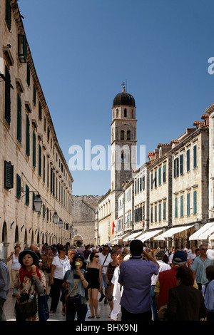 Placa Stadrun , la via principale dello shopping nel centro della città vecchia , Dubrovnik, Croazia Foto Stock