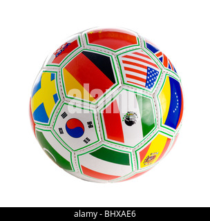 La Coppa del Mondo di calcio con le bandiere del mondo, visibili SONO STATI UNITI D'AMERICA, Germania, Messico, Corea del Sud, Svezia, Spagna e Irlanda Foto Stock