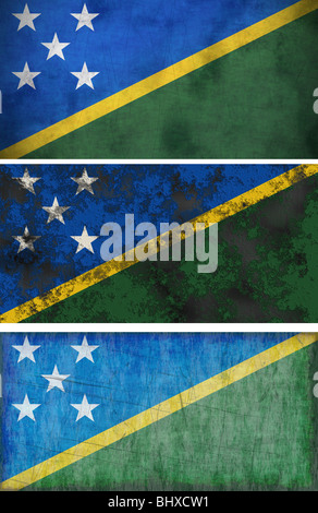 Grande immagine della bandiera delle Isole Salomone Foto Stock