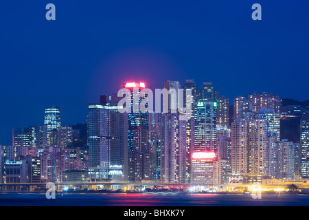 Skyline di edifici di appartamenti, Hong Kong, Cina Foto Stock