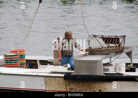 Chesapeake Bay workboat in Cambridge Creek Foto Stock