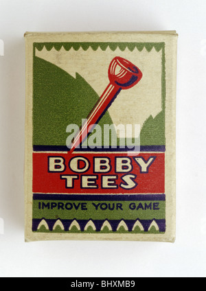 Bobby Jones Golf Tees, c1930s. Artista: sconosciuto Foto Stock