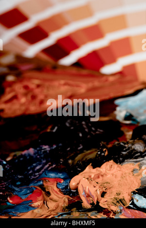 Il campionatore di colore rispetto alla vernice artistica Foto Stock