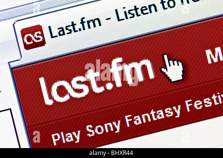 Screenshot di macro di Last.fm - sito internet musica radio e il sito di social networking. Solo uso editoriale. Foto Stock