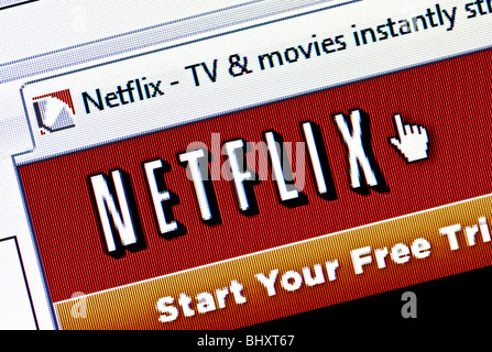 Macro screenshot del sito web di Netflix - usa internet noleggio di film e video streaming service. Solo uso editoriale. Foto Stock