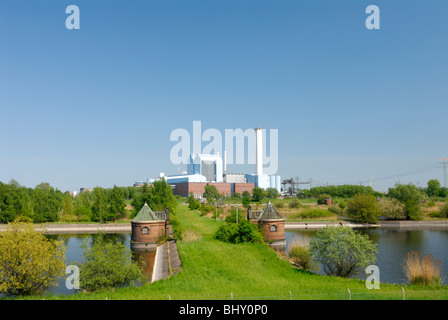 Pompa storica casa all'ex acquedotto Kaltehofe Foto Stock