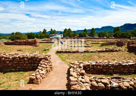 Camper al Pecos National Historical Park, New Mexico. Foto Stock