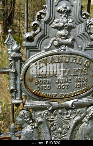 Storico cimitero di Dawson, Dawson, New Mexico. Foto Stock