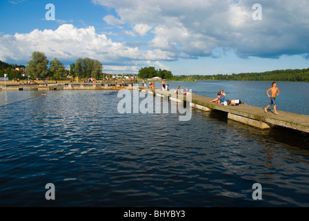 Lago di Viljandi Estonia Europa Foto Stock