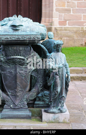 Dettagli della tomba del vescovo Elphinstone, Kings College, Università di Aberdeen Foto Stock