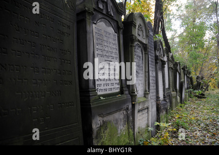 Storico cimitero ebraico a Okopowa Street a Varsavia, Polonia Foto Stock