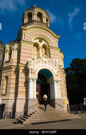 Kristus Piedzimsanas pareizticigo Katedrale i Russo Ortodossi cattedrale Riga Lettonia Europa Foto Stock