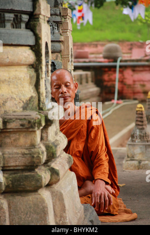 Monaco buddista a Bodh Gaya in India Foto Stock