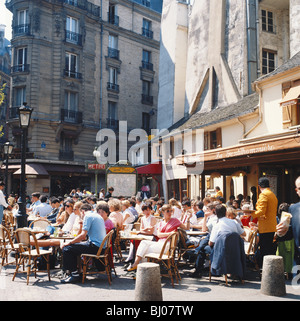 Sponda Sinistra di Parigi, Café, Rue Saint Michel, Francia Foto Stock