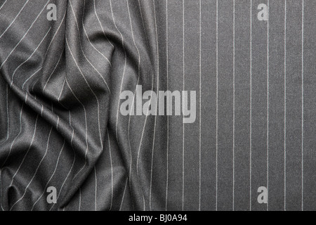 Alta qualità pin stripe suit texture di sfondo con pieghe e spazio di copia Foto Stock