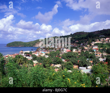 Città e vista sul porto, Castries, Castries trimestre, Saint Lucia, dei Caraibi Foto Stock